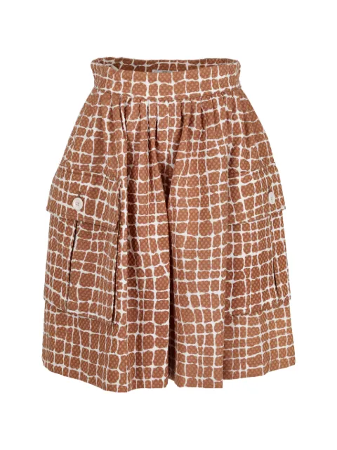 Valentino Garavani Pre-Owned giraffe-print cargo mini skirt Brown MR26072589