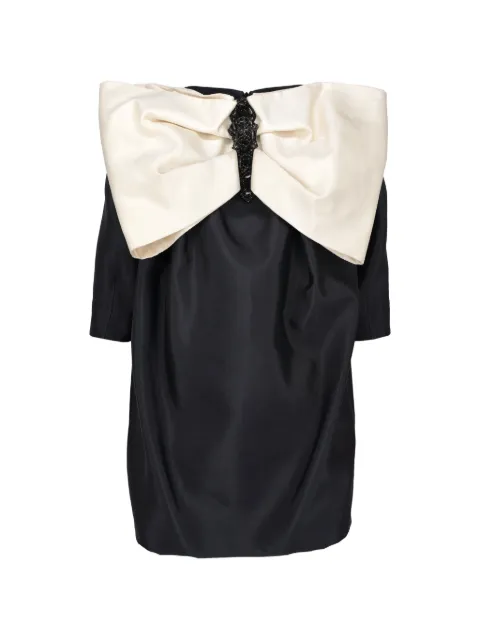 Vintage bow-detail off-shoulder mini dress Black MR752613