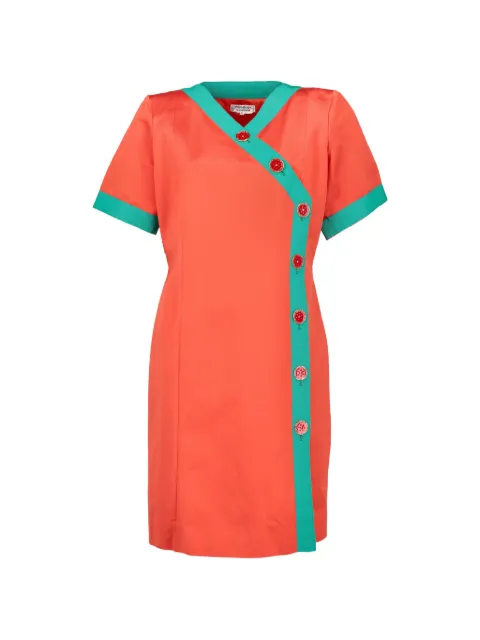 Saint Laurent Pre-Owned Rive Gauche button-up mini dress Orange MR27269