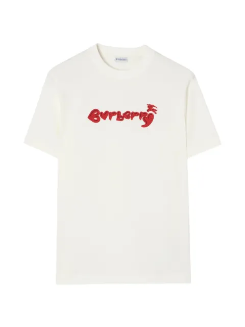 Burberry heart-logo cotton T-shirt Neutrals 8127938