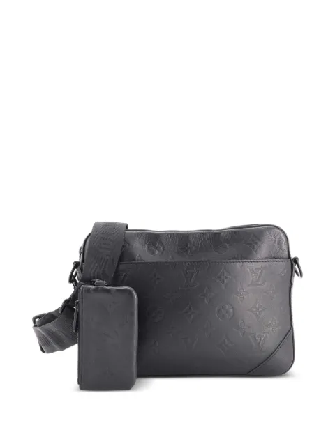 Louis Vuitton Pre-Owned Duo Messenger Bag Monogram Shadow Leather crossbody bag Black LIFBMFMSCVSZ3I65