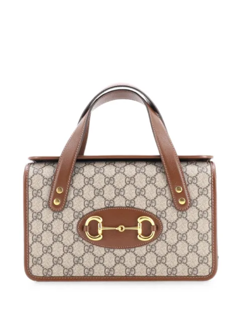 Gucci Pre-Owned Horsebit 1955 Boston Bag GG Coated Canvas Small satchel Brown IQYPM4KIFRRXTF6T