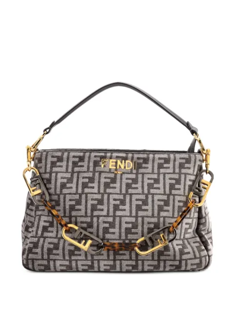 Fendi Pre-Owned O'Lock Zip Shoulder Bag Zucca Chenille hobo bag Grey 8CR45JEL3LCS49Y9
