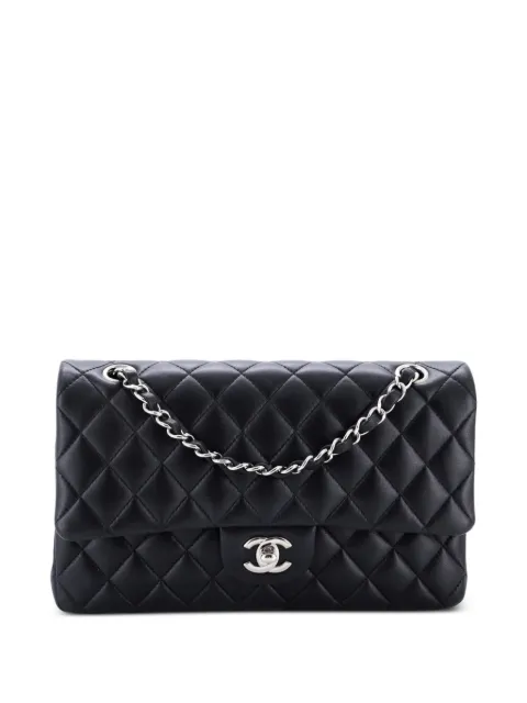 CHANEL Pre-Owned Classic Double Flap Bag Quilted Lambskin Medium shoulder bag Black 5LH5EA4U674W6SX4