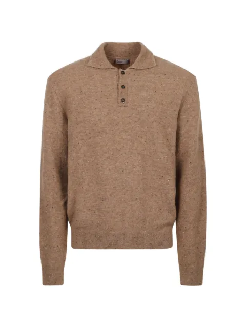 Herno Resort flecked-knit polo sweater Brown MPL0007UR70332