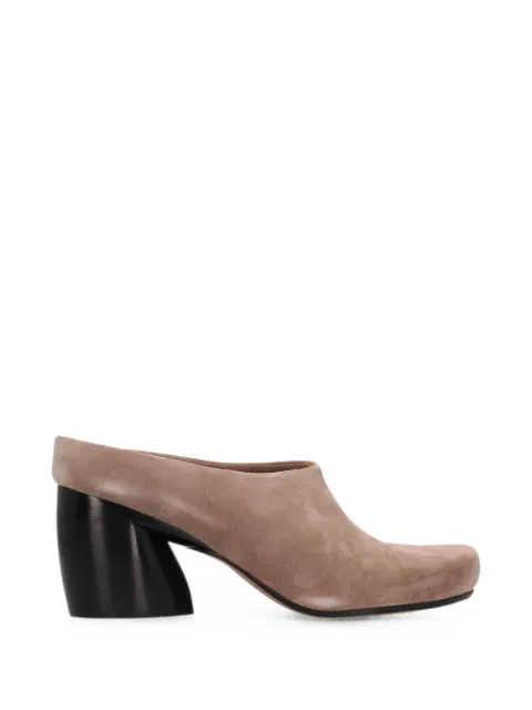 LOEWE Oval mules in suede calfskin Neutrals L814379X74