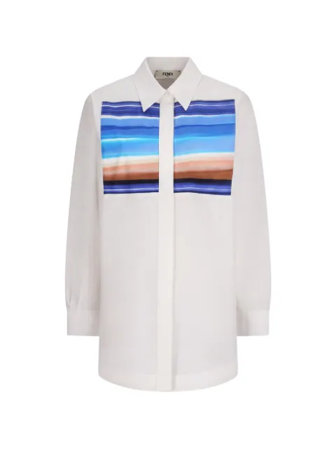 FENDI striped-print shirt White FS8367AWAN