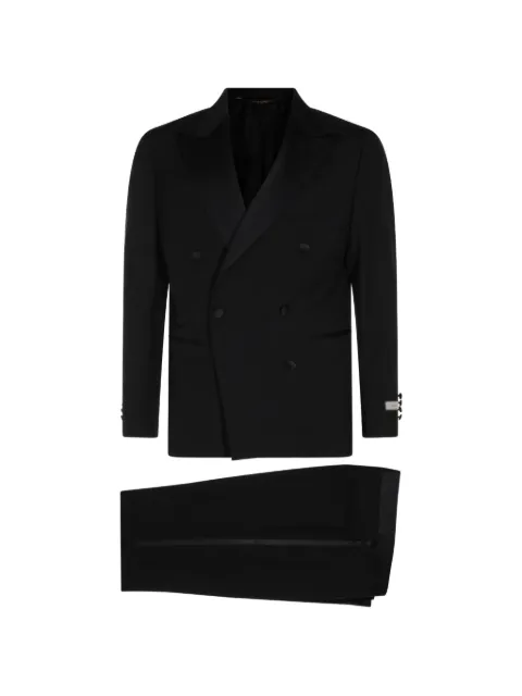 Canali double-breasted peak-lapel suit Black 1588657AM3011010