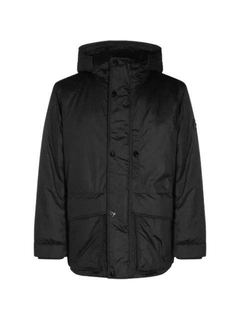 Stone Island hooded button-up coat Black L2S154100011S0417