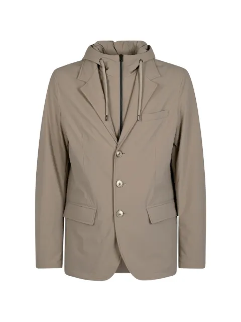 Herno single-breasted hooded blazer Neutrals GA00018UR12742S