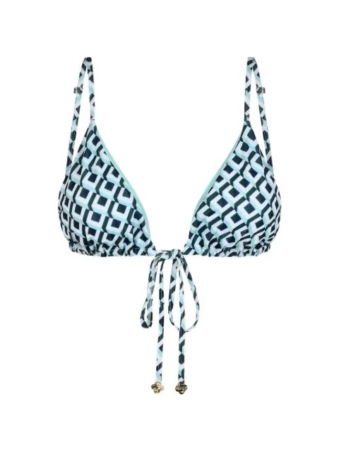 Casablanca green Cubist CC monogram string bikini top Green WPF26SWM08302