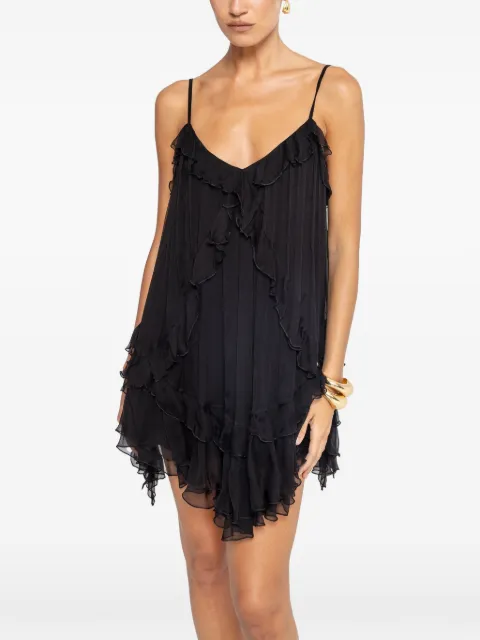 NISSA open-back silk mini dress Black RC17020BLACK