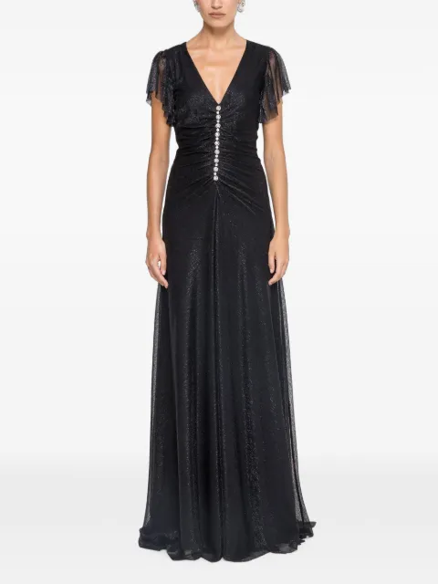 NISSA crystal-detail maxi dress Black RS16958BLACK