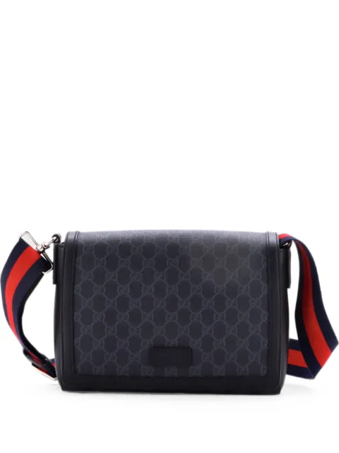 Gucci Pre-Owned Web Strap Flap Messenger Bag GG Coated Canvas Small crossbody bag Black OQHKCZNLPPWO7TO0