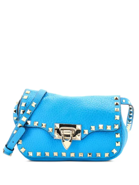 Valentino Garavani Pre-Owned Rockstud Flip Lock Flap Bag Leather Mini crossbody bag Blue E5UWJ039SVZWBYJR