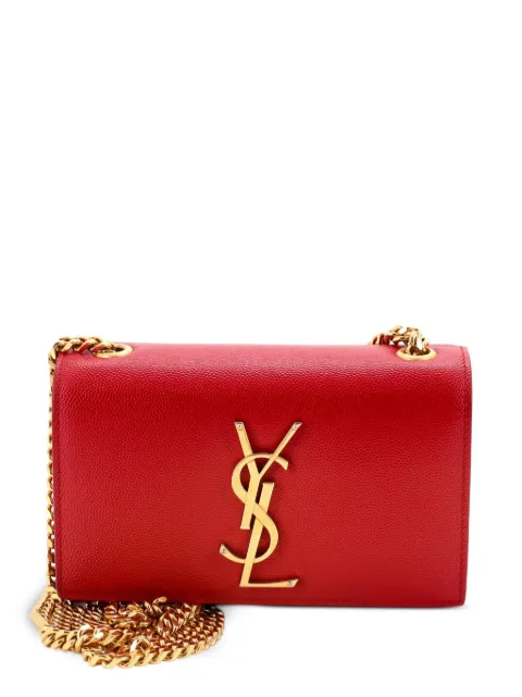 Saint Laurent Pre-Owned Classic Monogram Grainy Leather Small crossbody bag Red 94467OHHJRFBNZVJ