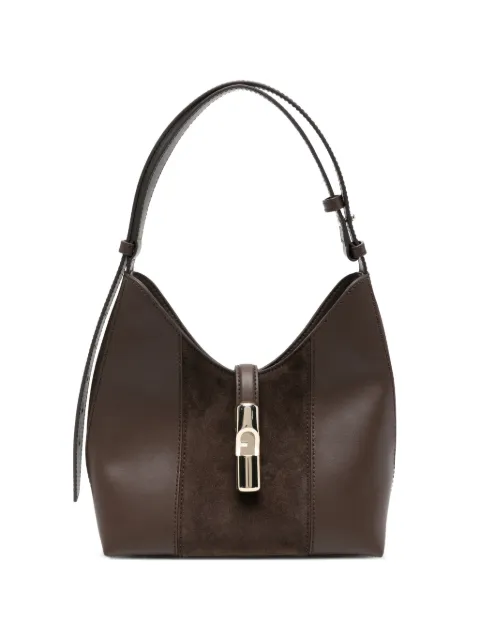 Furla suede-panelled leather shoulder bag Brown WB01979BX31581007