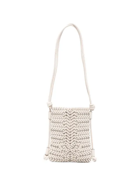 Anya Hindmarch woven-leather shoulder bag Neutrals 210386CHALK