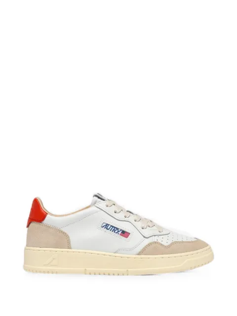Autry Medalist Low sneakers in white and lion leather and suede White AULWLS19