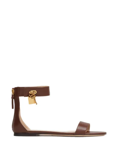 TOM FORD Padlock ankle-strap sandals Brown W3659LCL002G