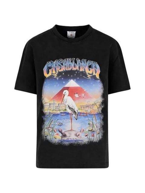 Casablanca black Egypt As It Was oversized short-sleeve T‑shirt Black WPF26JTS08201