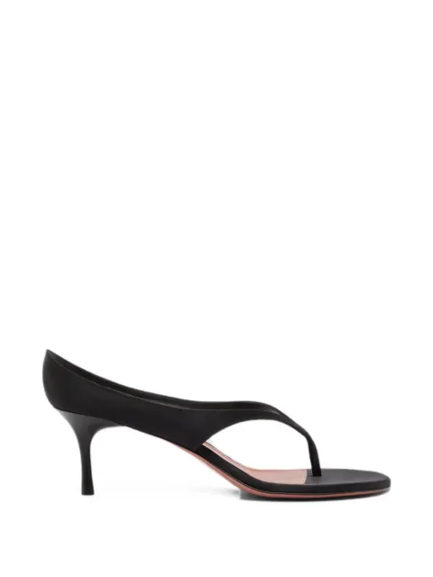 Amina Muaddi Alexandra thong slippers 60 black satin Black 17S366155ALE