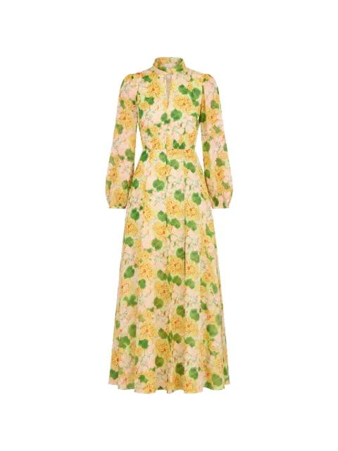 Saloni Jaclyn floral-print maxi dress Yellow 11295129