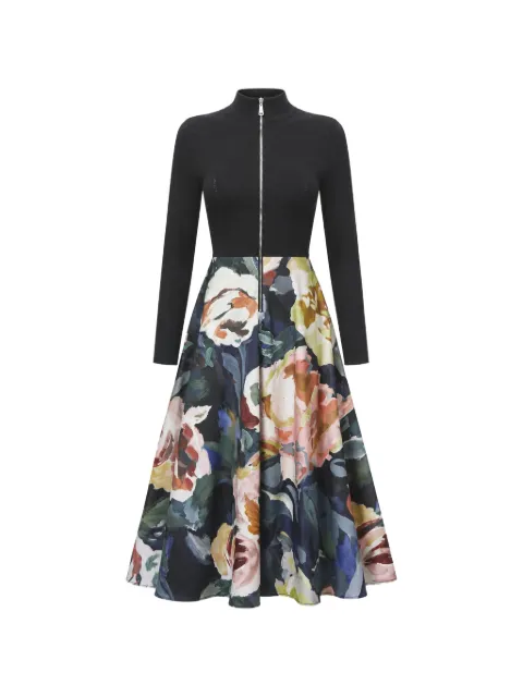 Ted Baker floral-print Ottoman midi dress Black 281880NAVY