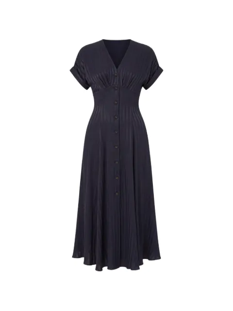 NISSA satin viscose midi dress Blue RZ17013