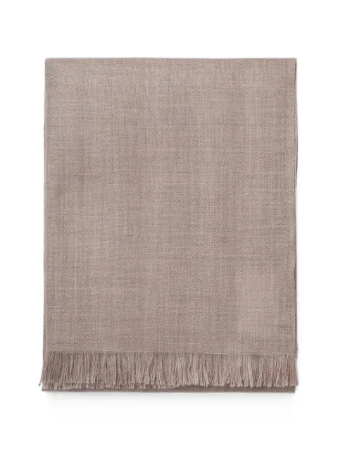 BOMPARD cashmere-voile fringed scarf Neutrals A12