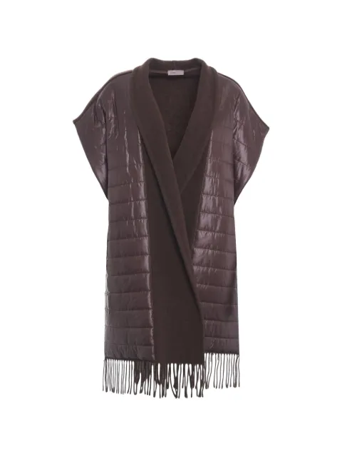 Herno fringed-hem cape Brown GC00085DR33395099