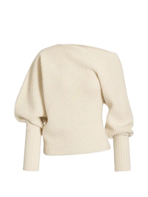 Alberta Ferretti puff-sleeve sweater Neutrals A09036603099