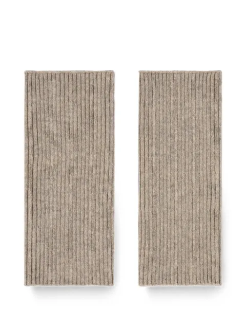 BOMPARD ribbed cashmere mittens Neutrals AK561