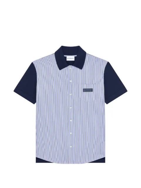 Givenchy striped shirt in cotton with Givenchy Paris gros grain Blue BM619L4YQQ