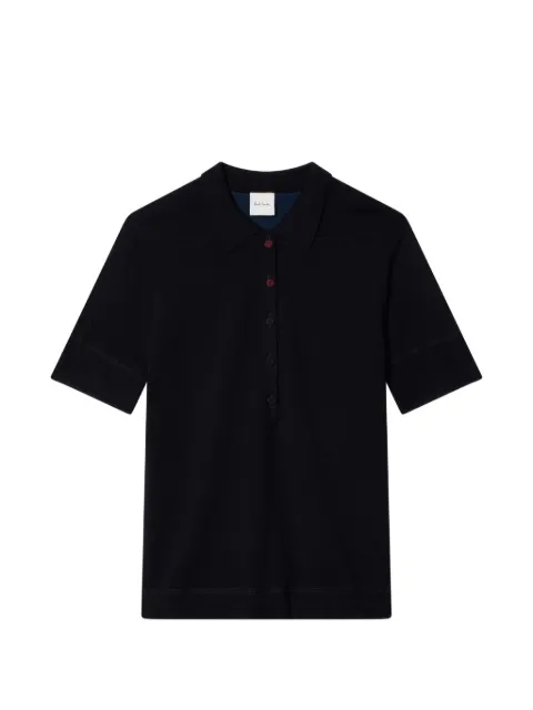 Paul Smith merino wool-blend navy blue polo shirt Blue W1R890NW1127149