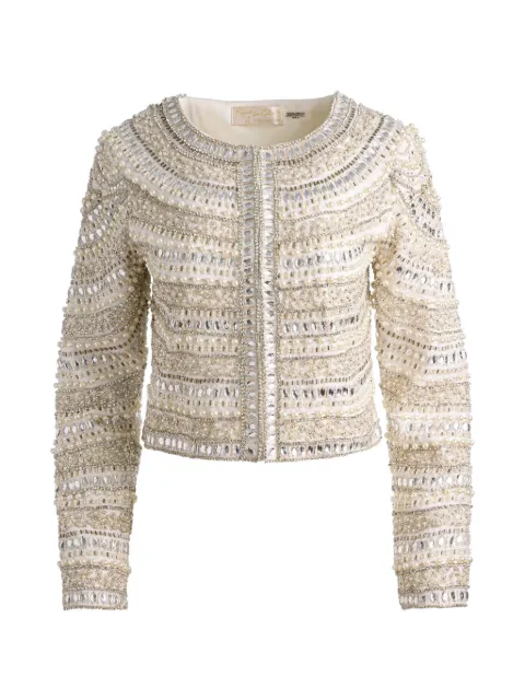 alice + olivia sequin-embellished bead-embellished jacket Neutrals CG602E41201B115