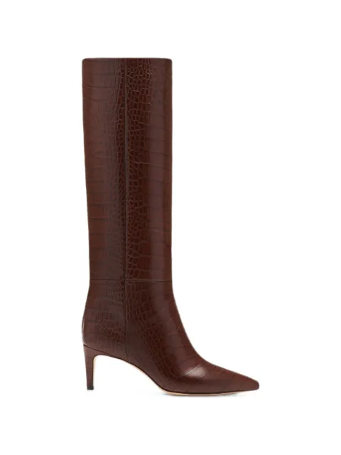 Paris Texas Stiletto Boot 60 crocodile-embossed leather boots Brown PX503X