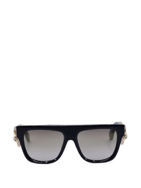 Roberto Cavalli snake-detail square-frame sunglasses Black SRC014M700G