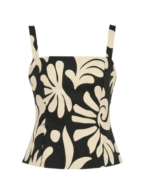 Cala de la Cruz floral-print top Black 25D509