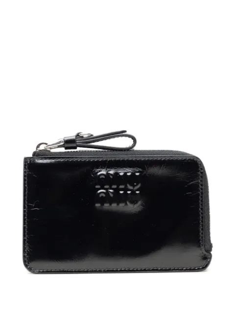 Miu Miu logo-embossed card holder Black 5MB066
