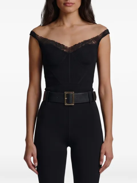 Self-Portrait black knitted vest Black AW26148T