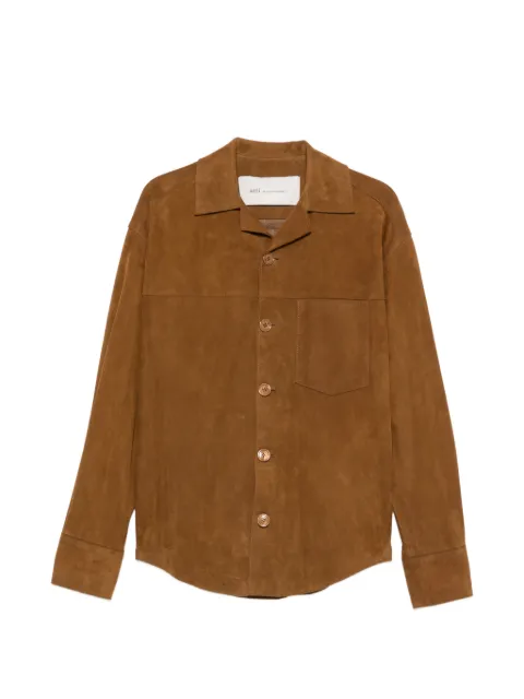AMI Paris Ami de Coeur suede jacket Brown 26AUJK826LH0059