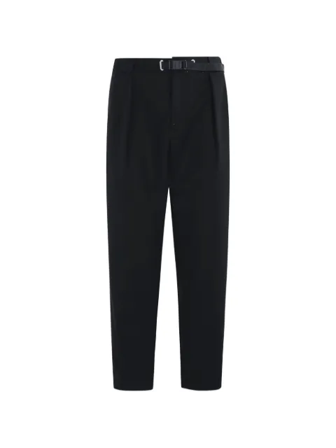 White Sand buckle-fastening pleated trousers Black 26WSU80330
