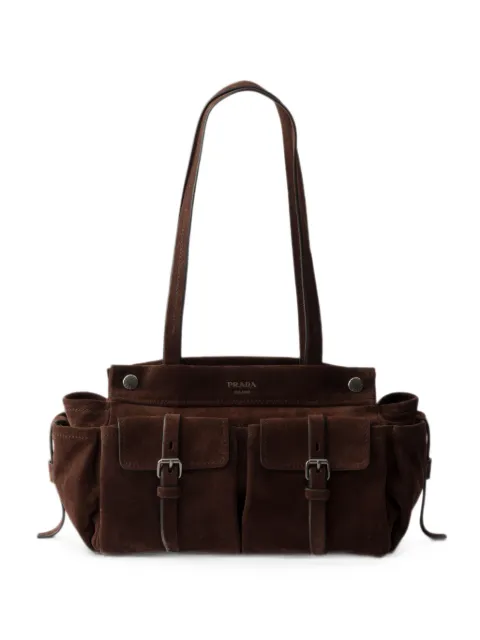 Prada medium suede tote bag Brown 1BG645VOOO2C4S
