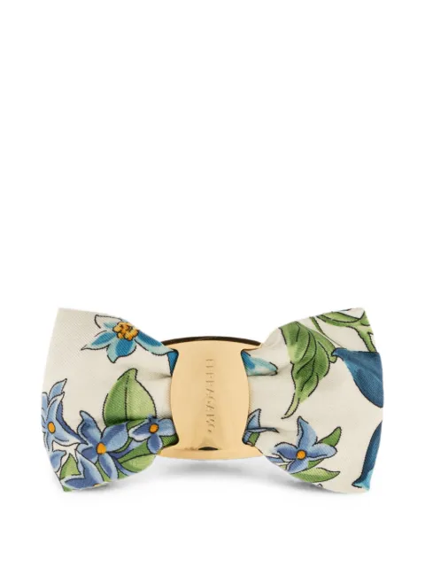 Ferragamo spring-print Vara bow hair clip Neutrals 795262