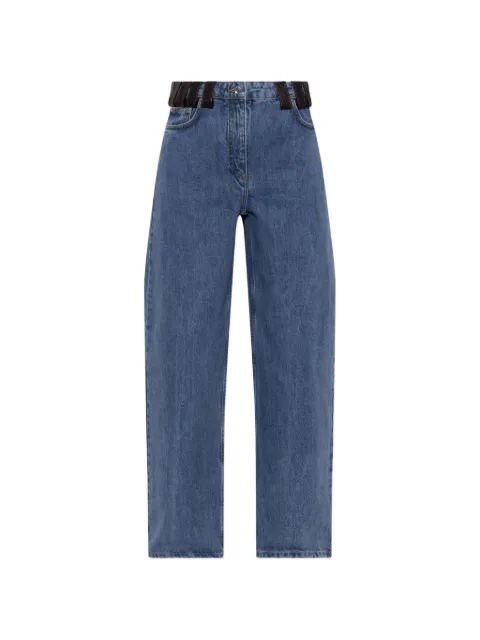 IRO Archies leather-trimmed jeans Blue WP23ARCHIES0