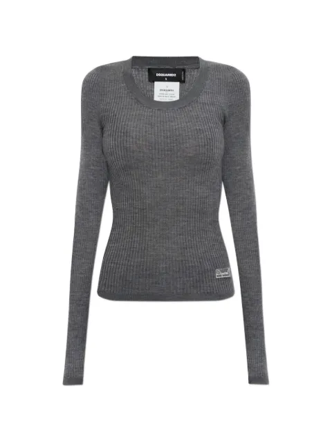 DSQUARED2 ribbed-knit wool sweater Grey S75HA1458D13225