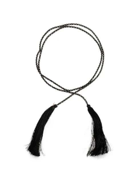 Forte Forte braided crystal-embellished belt Black 151870