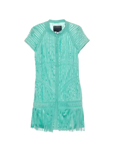 Roberto Cavalli Vintage 2000s fringed mini dress Green RC750CGH