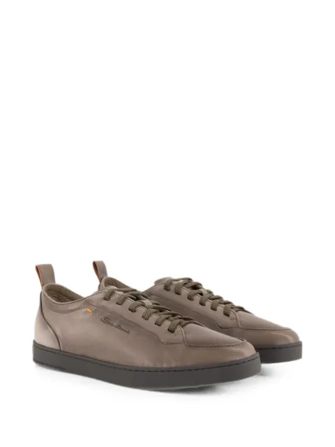 Santoni Off-Duty logo-print lace-up sneakers Brown MBNO22184SMAKFRI